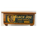 Vintage Black Joe Juice Grapes Crate Shelf 16" L x 15" H x 5 1/2" W