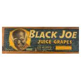 Vintage Black Joe Juice Grapes Crate Shelf 16" L x 15" H x 5 1/2" W