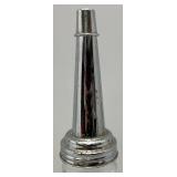 Vintage Glass Oil Bottle With Chrome Fliller Top With Cap 15"