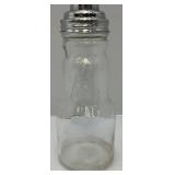 Vintage Glass Oil Bottle With Chrome Fliller Top With Cap 15"