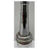 Vintage Glass Oil Bottle With Chrome Fliller Top With Cap 15"
