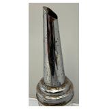 Vintage Glass Oil Bottle With Chrome Fliller Top With Cap 15"