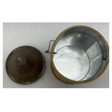 Vintage Chicken Feed Seed Bucket Wood And Metal