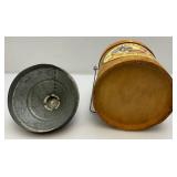 Vintage Chicken Feed Seed Bucket Wood And Metal