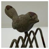Cast Iron Bird Letter Holder 6"