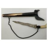 Two Vintage Miniature Sword Tie Clip And Lapel Pin (Sterling Silvere?)