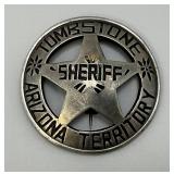 Thombstone Arizona Territory Sheriff Badge, Old West Star 1 1/4"