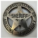 Thombstone Arizona Territory Sheriff Badge, Old West Star 1 1/4"