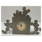 Disney Mickey Mouse Metal Clock And Book Ends