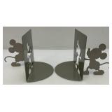 Disney Mickey Mouse Metal Clock And Book Ends
