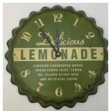 15" Metal Lemonade Wall Clock & Coca-Cola Tip Trays