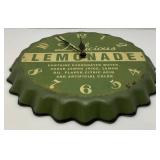 15" Metal Lemonade Wall Clock & Coca-Cola Tip Trays