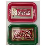 15" Metal Lemonade Wall Clock & Coca-Cola Tip Trays