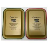15" Metal Lemonade Wall Clock & Coca-Cola Tip Trays
