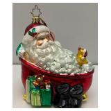 Vintage Christopher Radco Limited Edition Ornament "Santa In Tub" In Original Box