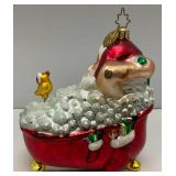 Vintage Christopher Radco Limited Edition Ornament "Santa In Tub" In Original Box