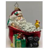 Vintage Christopher Radco Limited Edition Ornament "Santa In Tub" In Original Box
