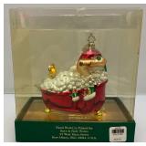 Vintage Christopher Radco Limited Edition Ornament "Santa In Tub" In Original Box