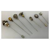 Vintage Hat Pins & Holder Some Sterling Silver
