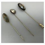 Vintage Hat Pins & Holder Some Sterling Silver