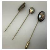 Vintage Hat Pins & Holder Some Sterling Silver