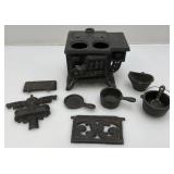 Vintage Miniature Cast Iron Stove Missing Pieces