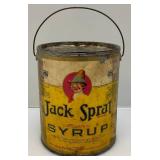 RARE Vintage Jack Sprat Brand Golden Syrup Collectible Ten Pound Can with Lid