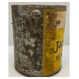RARE Vintage Jack Sprat Brand Golden Syrup Collectible Ten Pound Can with Lid