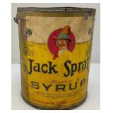 RARE Vintage Jack Sprat Brand Golden Syrup Collectible Ten Pound Can with Lid