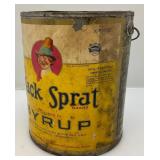 RARE Vintage Jack Sprat Brand Golden Syrup Collectible Ten Pound Can with Lid