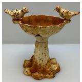 Heavy Cast Iron Miniature Bird Bath Garden Décor 8 1/2" Tall
