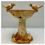 Heavy Cast Iron Miniature Bird Bath Garden Décor 8 1/2" Tall