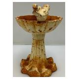 Heavy Cast Iron Miniature Bird Bath Garden Décor 8 1/2" Tall