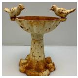 Heavy Cast Iron Miniature Bird Bath Garden Décor 8 1/2" Tall