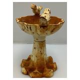 Heavy Cast Iron Miniature Bird Bath Garden Décor 8 1/2" Tall