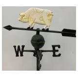 Vintage 26" Tall Cast Iron Pig Weathervane