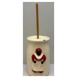 Ceramic Aunt Jemima Butter Churn 13 1/4" Tall Has Cracks & Chips Present