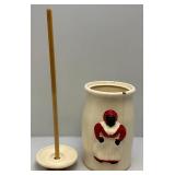 Ceramic Aunt Jemima Butter Churn 13 1/4" Tall Has Cracks & Chips Present