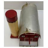 Handmade Wood & Metal Folk Art Barn Birdhouse 9 1/2"H x 12" L x 8 1/2" Wide