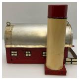 Handmade Wood & Metal Folk Art Barn Birdhouse 9 1/2"H x 12" L x 8 1/2" Wide