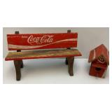 Handmae Coca-Cola Bird House & Miniature Bench