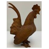 Antique 10 1/2" Tall Cast Metal Rooster Lawn Ornament/Door Stop