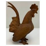 Antique 10 1/2" Tall Cast Metal Rooster Lawn Ornament/Door Stop