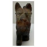 Vintage Scottie Dog Chalkware Piece 12" L x 9 1/2" H x 3 1/2" W