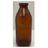 Vintage 6 Section Metal Quart Size Milk/Oil Bottle Carrier With Six Quart Size Milk Bottles Including Amber Colored