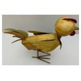 Metal Chicken Lawn Décor Piece With Spring Neck 18"