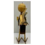 Metal Chicken Lawn Décor Piece With Spring Neck 18"
