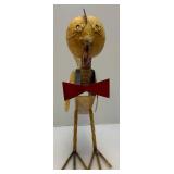 Metal Chicken Lawn Décor Piece With Spring Neck 18"