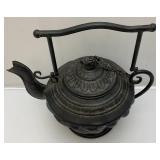 Antique Torch & Large Asain Style Metal Pot