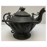 Antique Torch & Large Asain Style Metal Pot